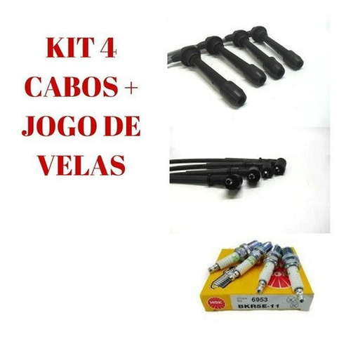 Kit Jogo Vela + Cabo Vela Ignicao Kia Sportage 05/10 2.0 16v