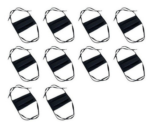 Imagem do Produto 10 Máscaras Duplo Tecido Lavável Tricoline Confortável Preta