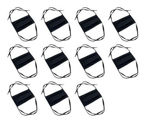 Imagem do Produto 11 Máscaras Duplo Tecido Lavável Tricoline Confortável Preta