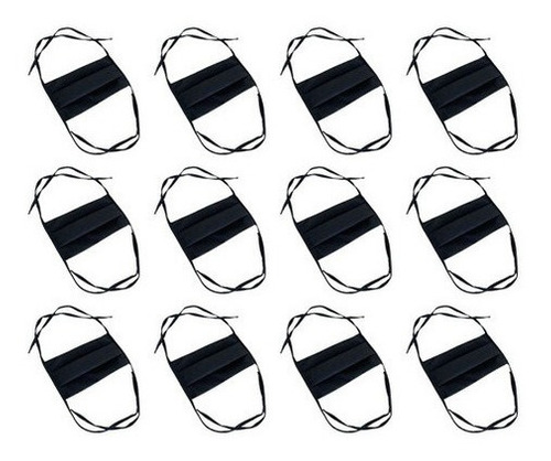 Imagem do Produto 12 Máscaras Duplo Tecido Lavável Tricoline Confortável Preta