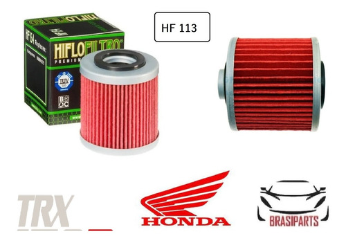Filtro Oleo Hf113 Honda Atv 4x4 Trx400 Trx420 Trx450 98/20+